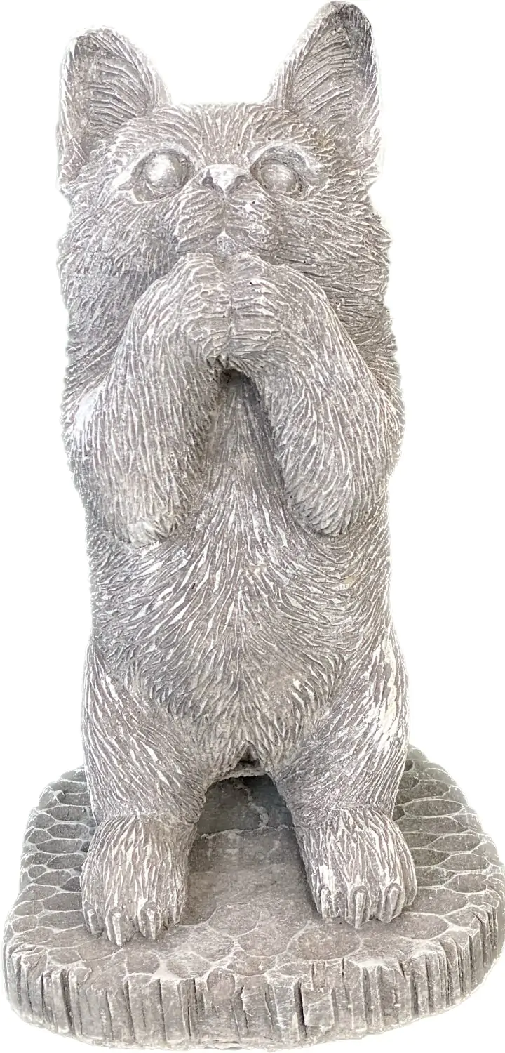  Product image 4 of the product “Sammy - Standing kitten on a pedestal, 25cm H | cast stone ”